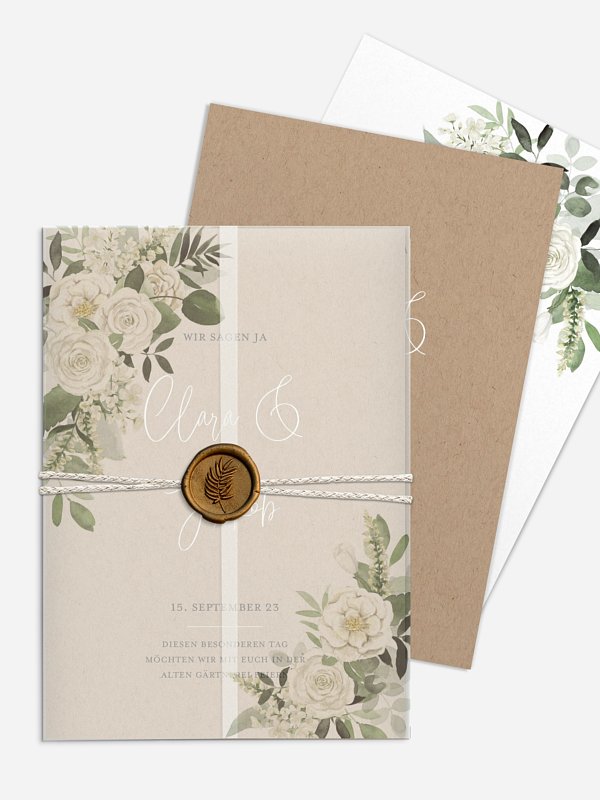 Hochzeitseinladung White Bouquet