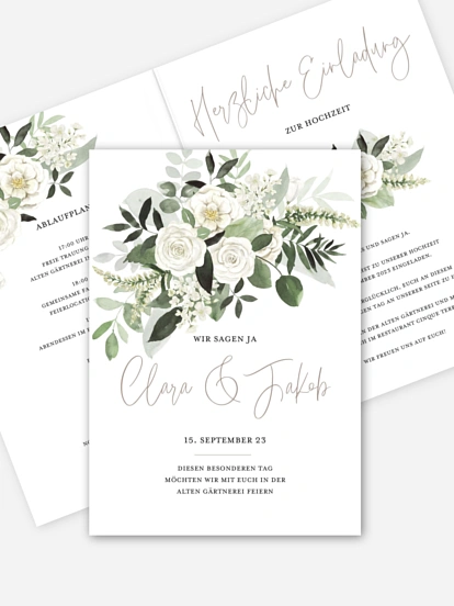 Hochzeitseinladung White Bouquet