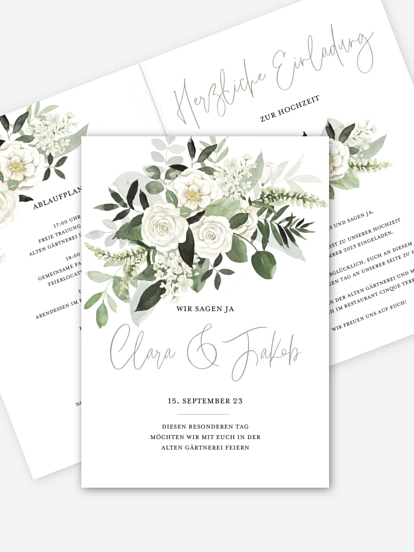 Hochzeitseinladung White Bouquet