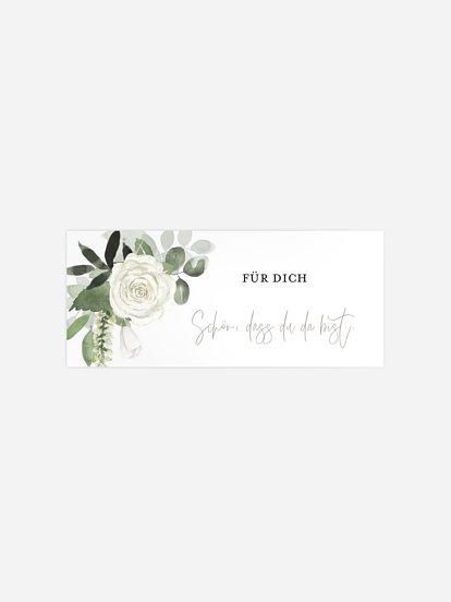 Geschenkaufkleber Hochzeit White Bouquet