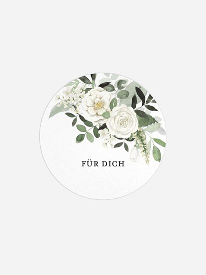 Geschenkaufkleber Hochzeit White Bouquet
