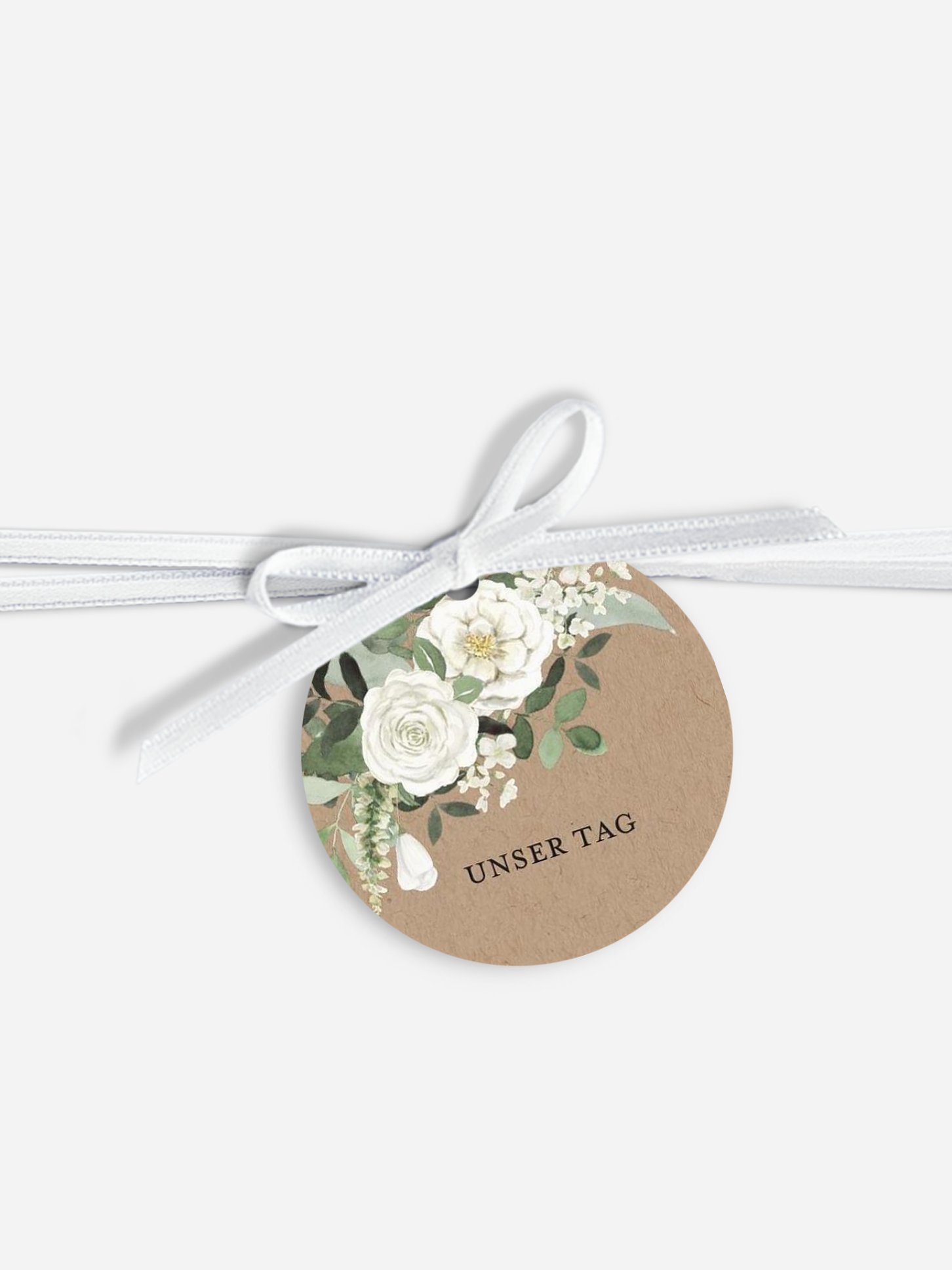 Anhänger mit Band zur Hochzeit White Bouquet