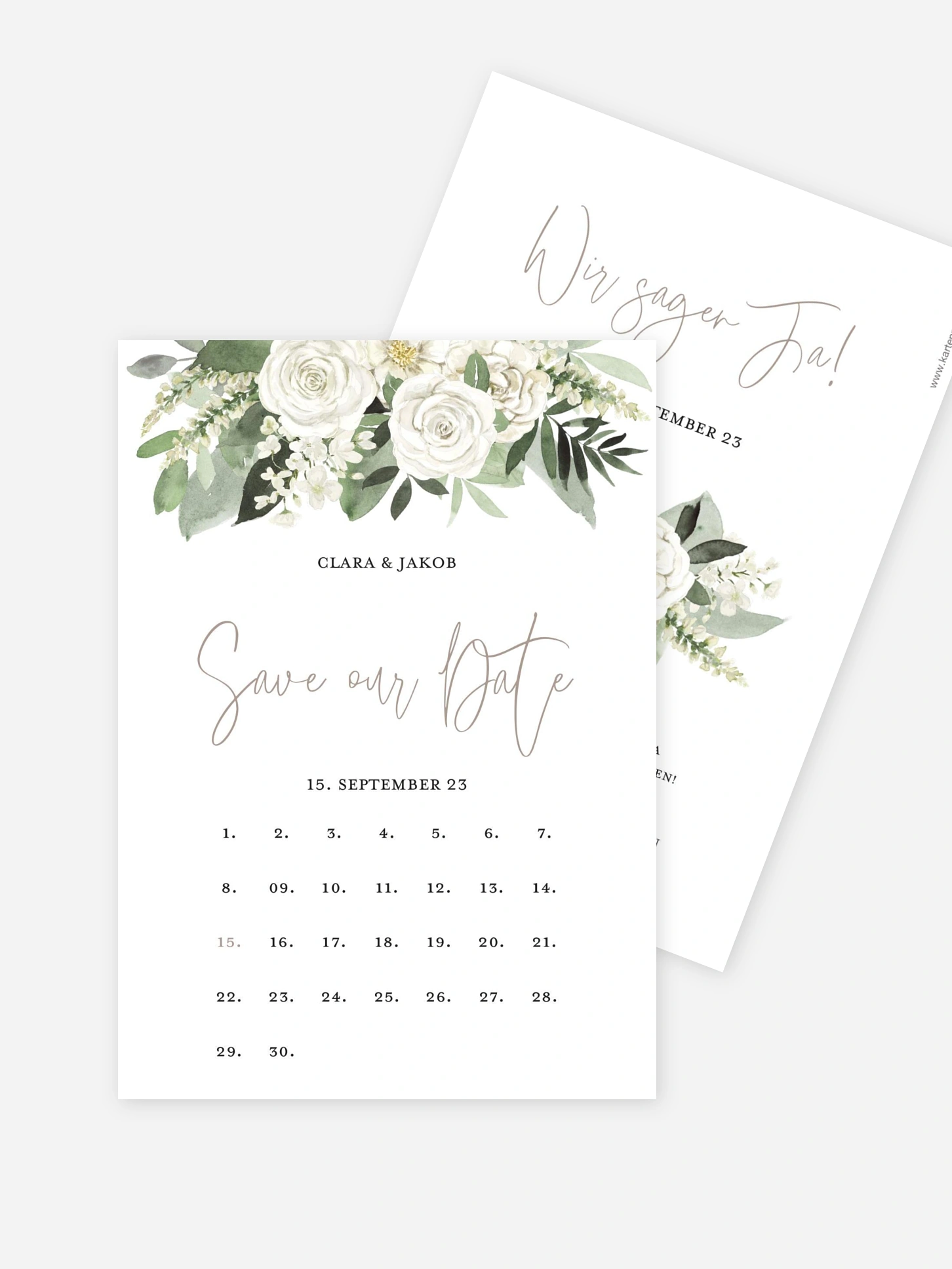 Save-the-Date Karte White Bouquet