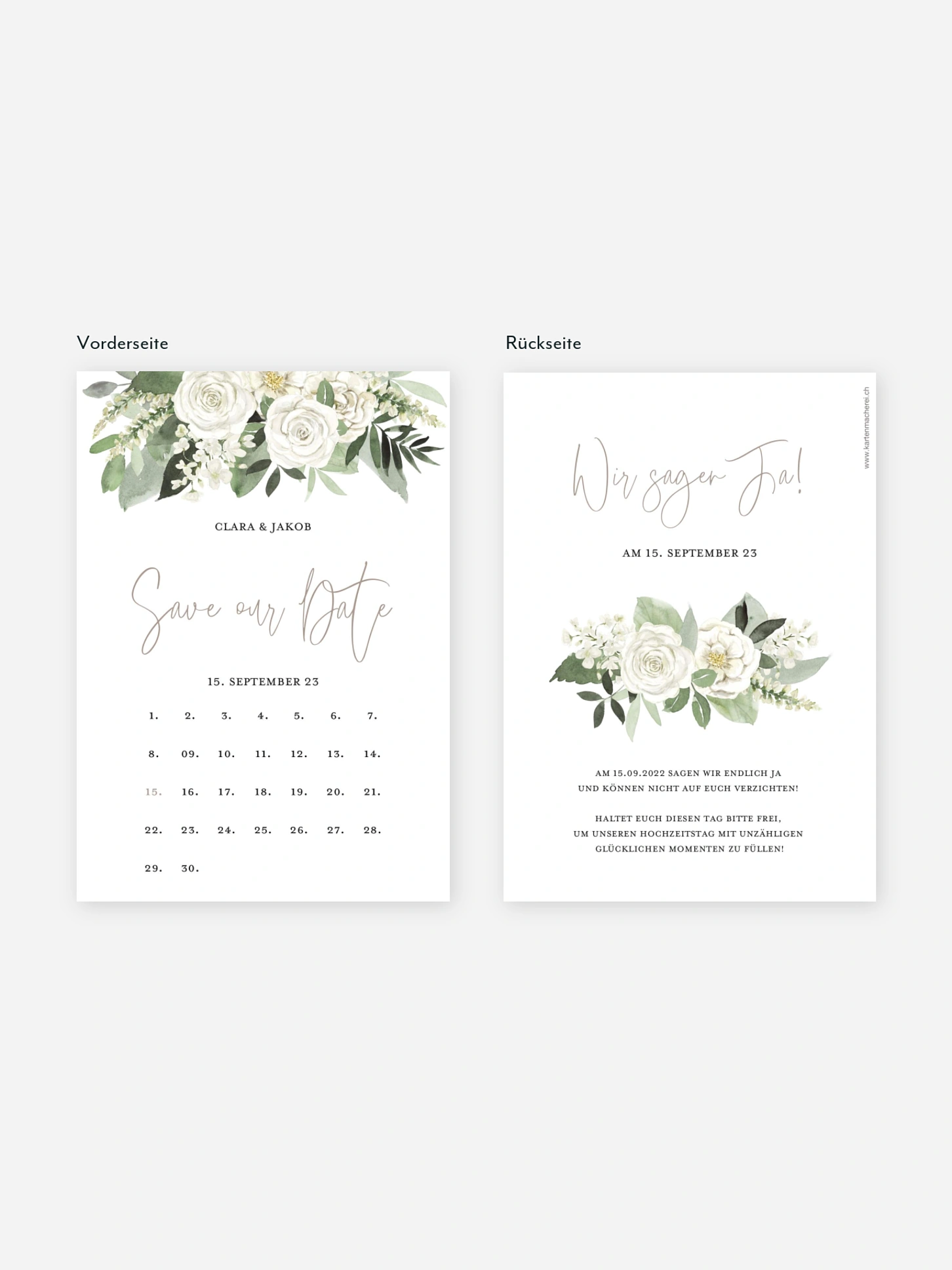 Save-the-Date Karte White Bouquet