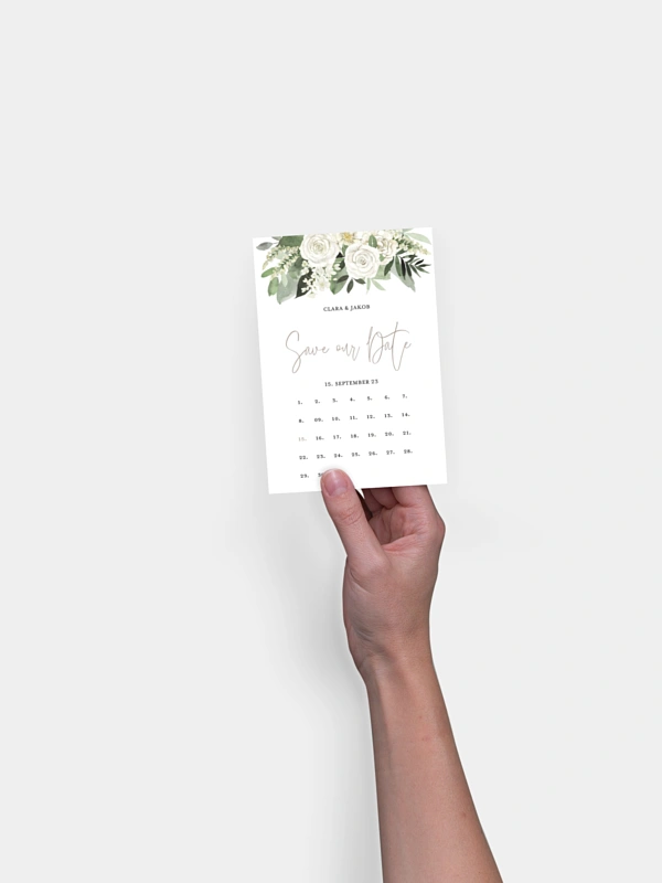 Save-the-Date Karte White Bouquet
