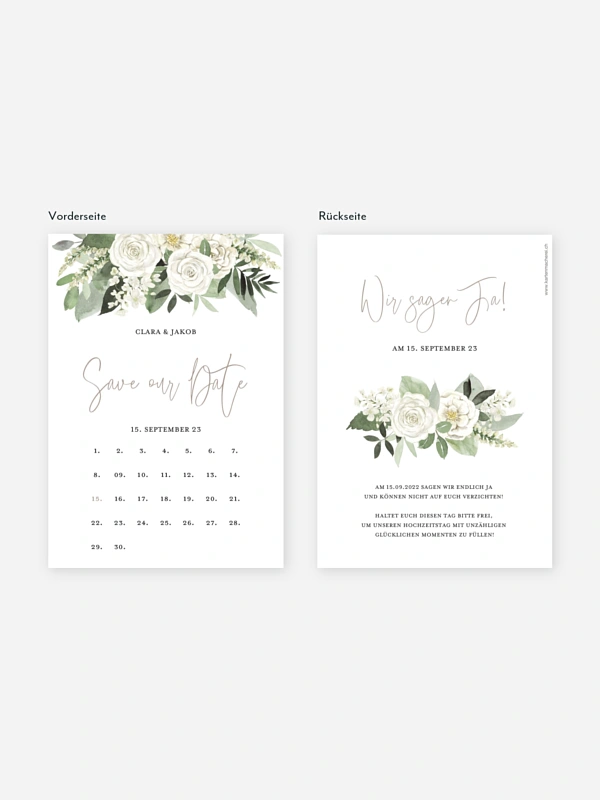 Save-the-Date Karte White Bouquet
