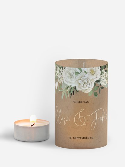 Windlichter White Bouquet