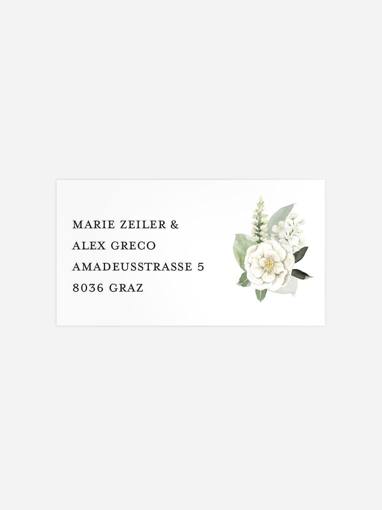 Empfängeraufkleber Hochzeit White Bouquet