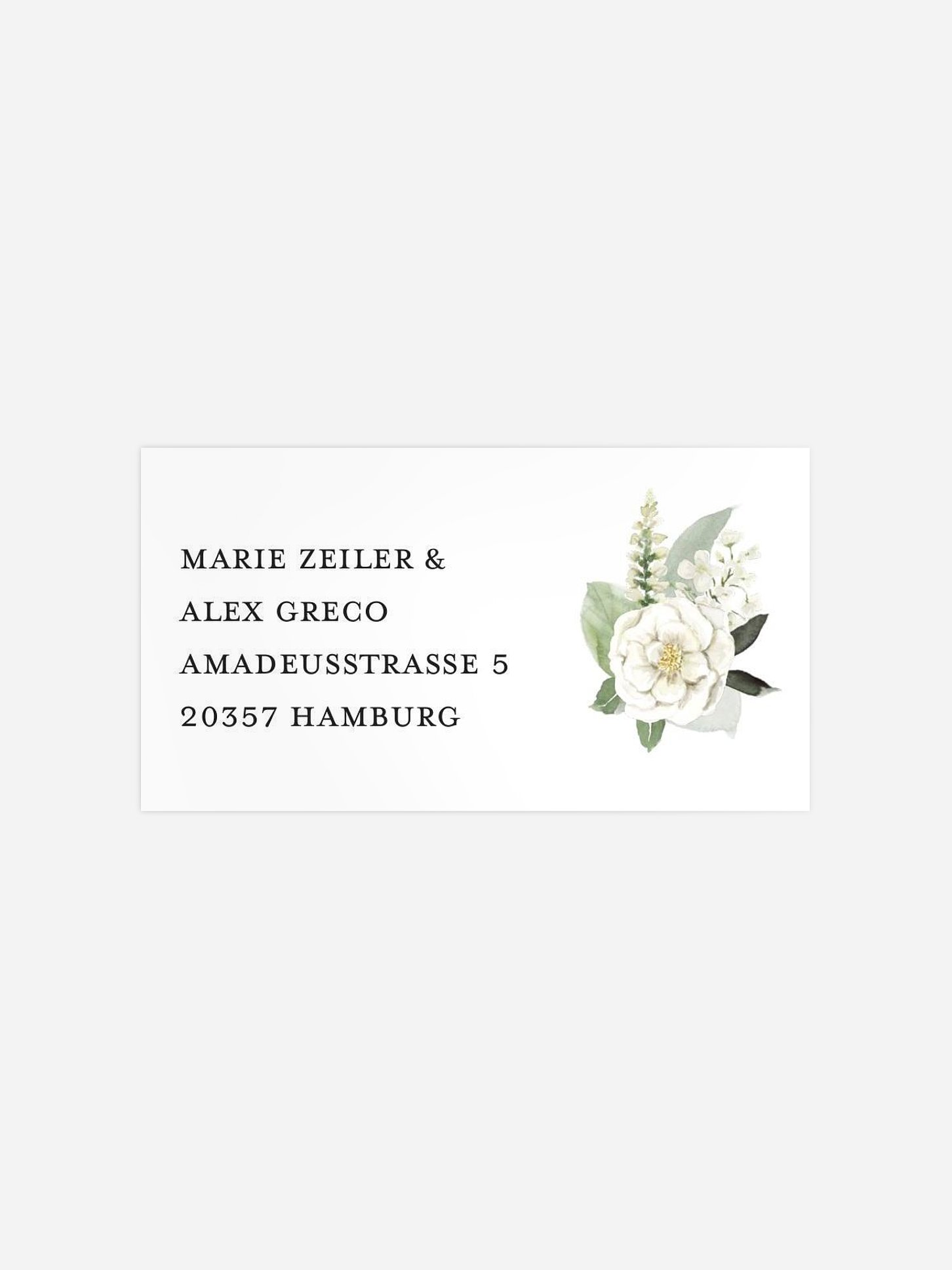 Empfängeraufkleber Hochzeit White Bouquet