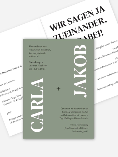 Hochzeitseinladung Forever You and Me