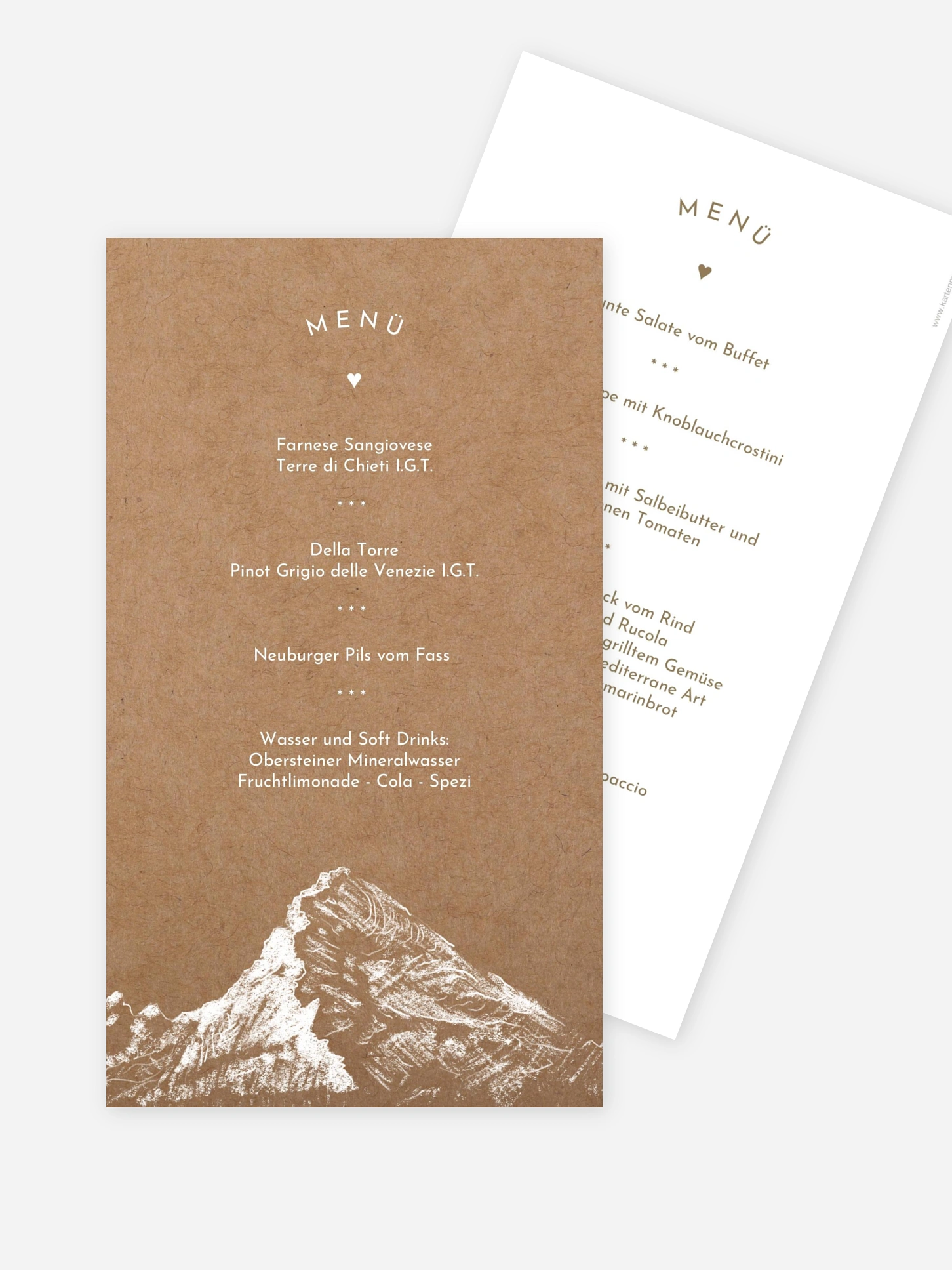 Menükarte Hochzeit Wanderlust