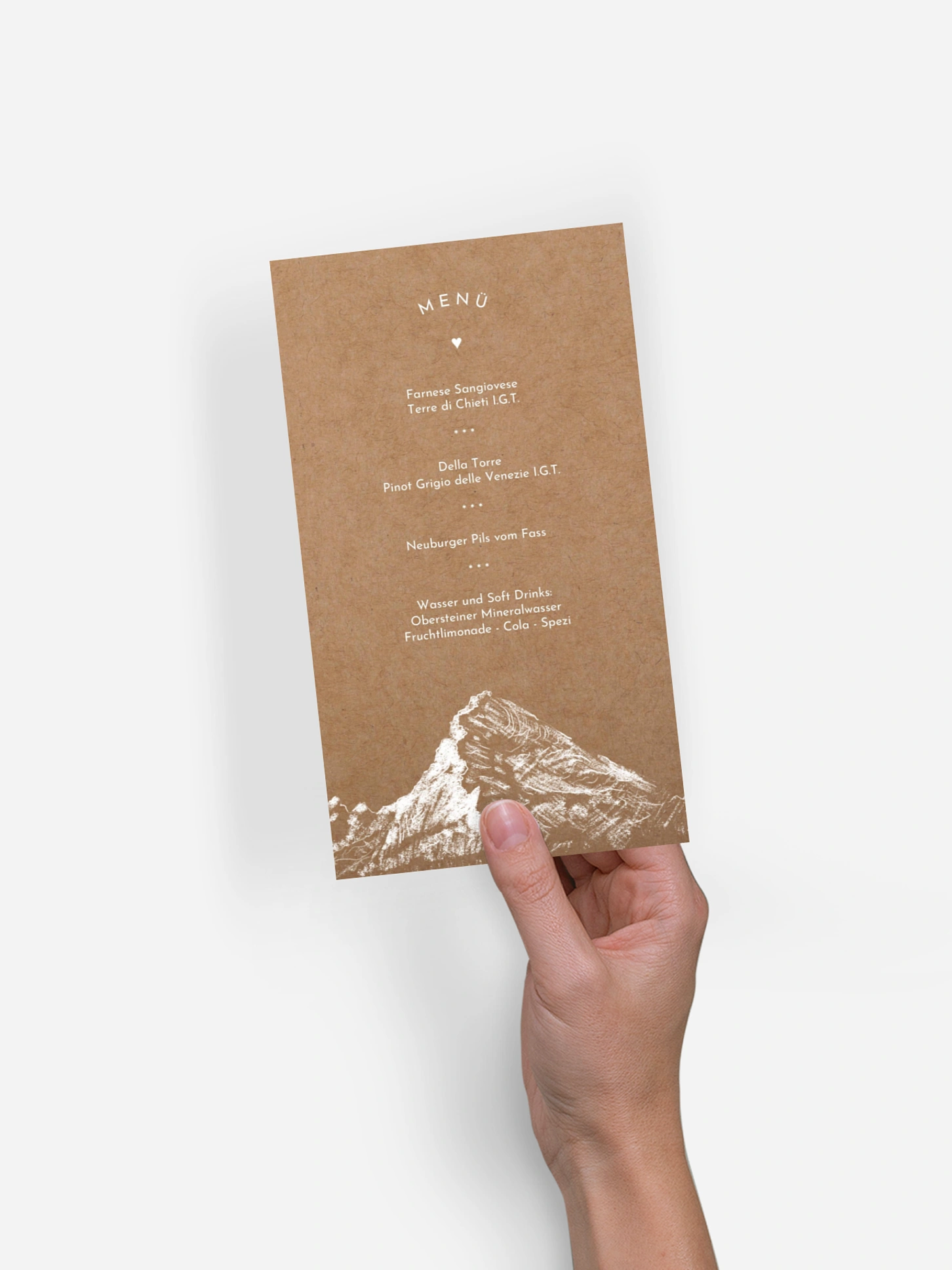 Menükarte Hochzeit Wanderlust
