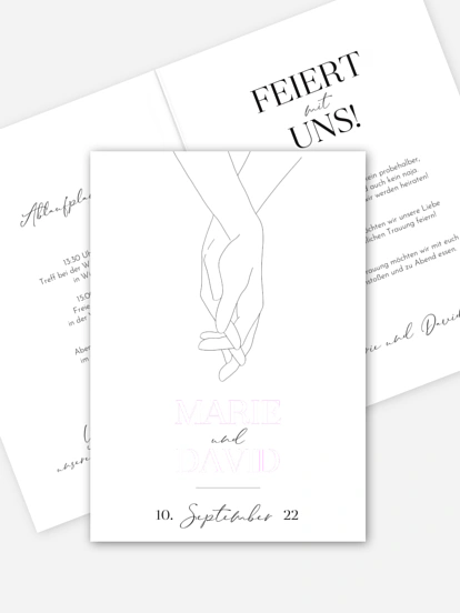 Hochzeitseinladung Standesamt Hold Me