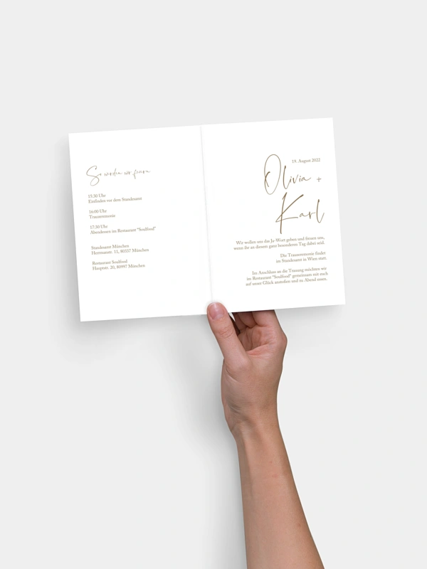 Hochzeitseinladung Standesamt Romantic Heart
