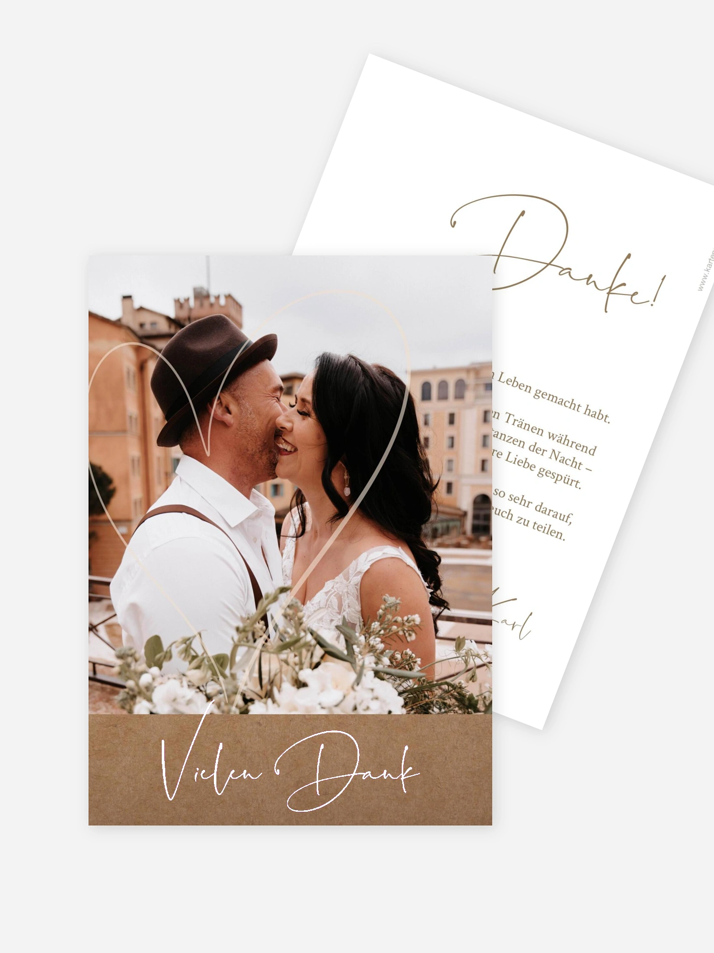 Dankeskarte Hochzeit Romantic Heart