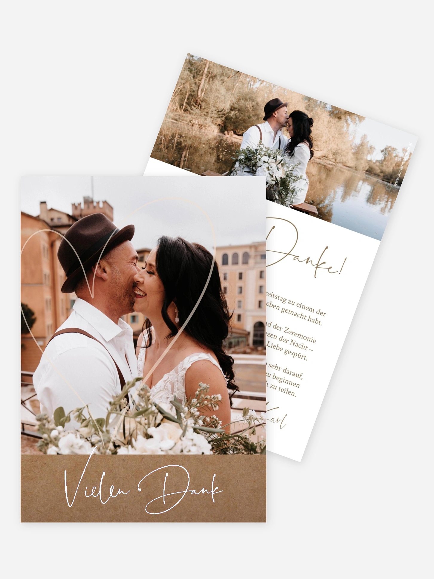 Dankeskarte Hochzeit Romantic Heart
