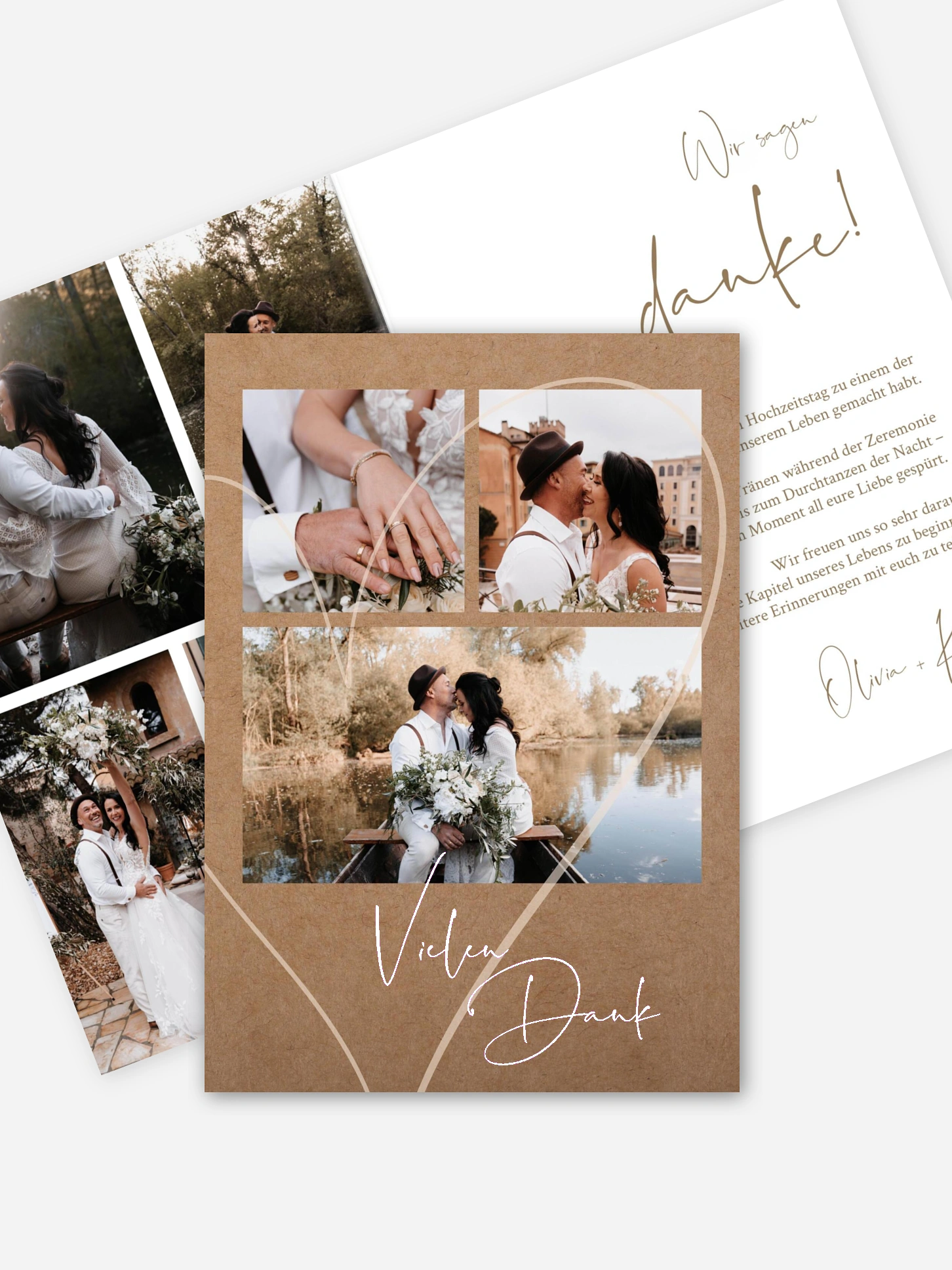Dankeskarte Hochzeit Romantic Heart