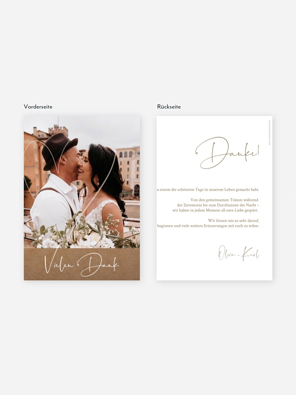 Dankeskarte Hochzeit Romantic Heart