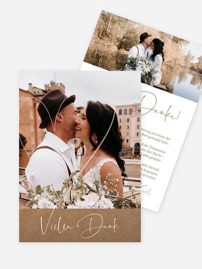 Dankeskarte Hochzeit Romantic Heart