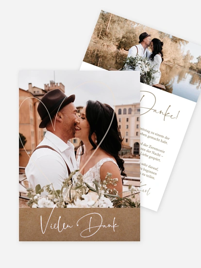 Dankeskarte Hochzeit Romantic Heart