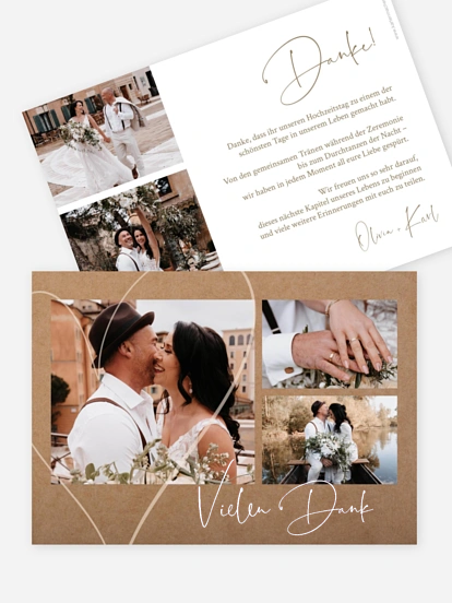 Dankeskarte Hochzeit Romantic Heart