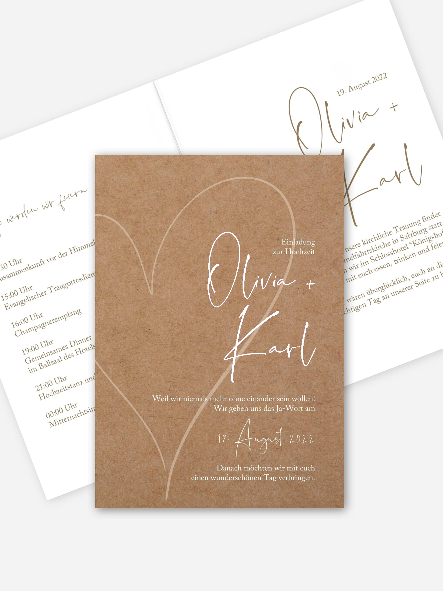 Hochzeitseinladung Romantic Heart