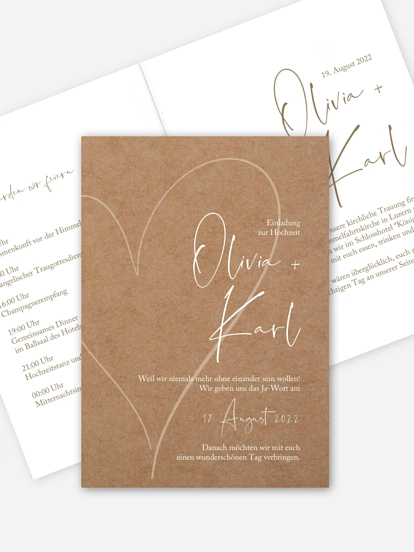 Hochzeitseinladung Romantic Heart