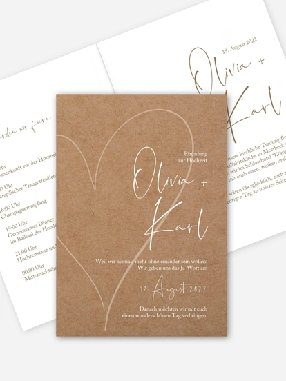 Hochzeitseinladung Romantic Heart