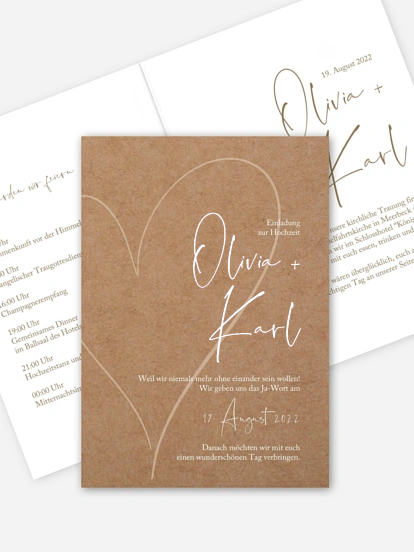 Hochzeitseinladung Romantic Heart