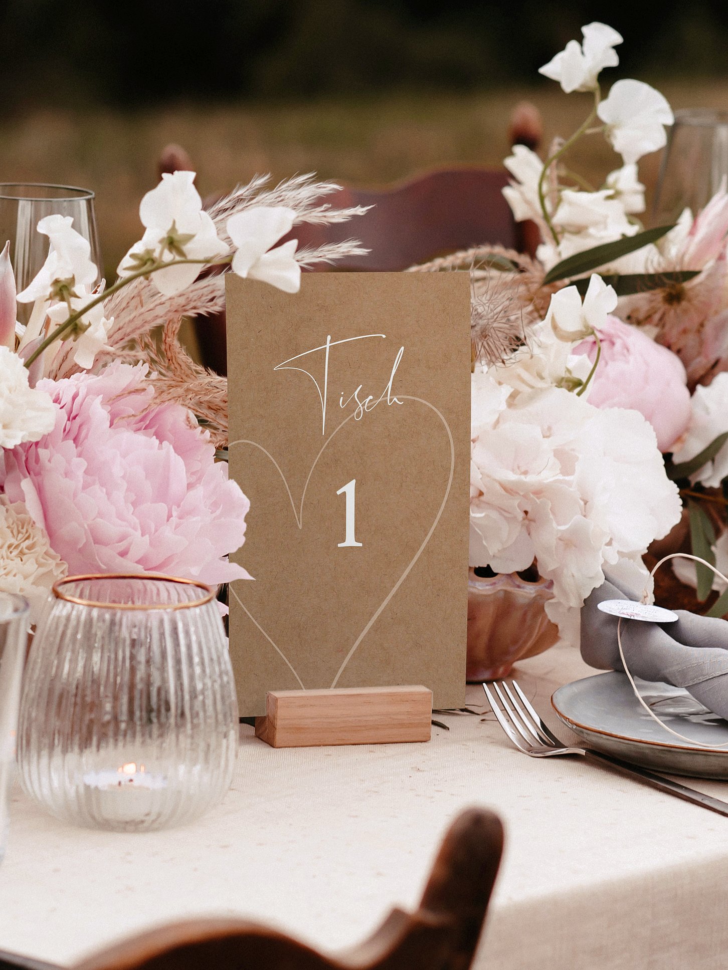 Tischnummer Romantic Heart