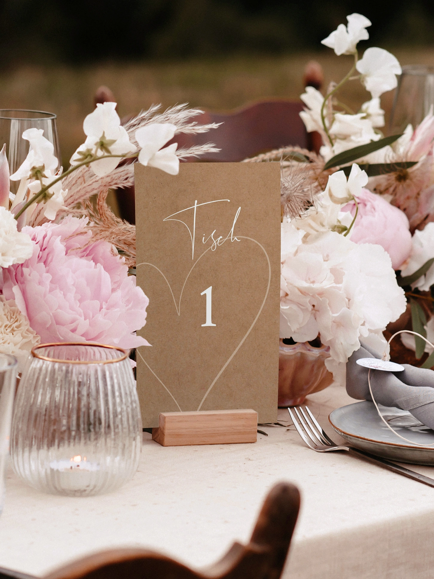 Tischnummer Romantic Heart