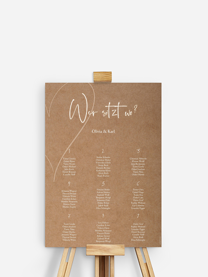 Sitzplan Plakat Romantic Heart