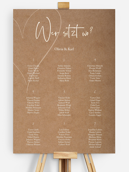 Sitzplan Plakat Romantic Heart