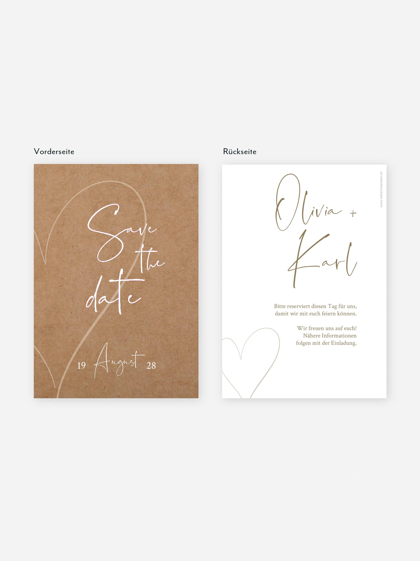 Save-the-Date Karte Romantic Heart