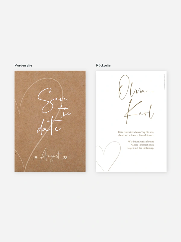 Save-the-Date Karte Romantic Heart