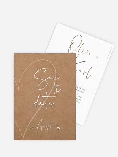 Save-the-Date Karte Romantic Heart