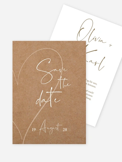 Save-the-Date Karte Romantic Heart