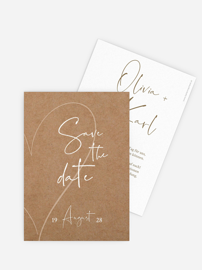 Save-the-Date Karte Romantic Heart
