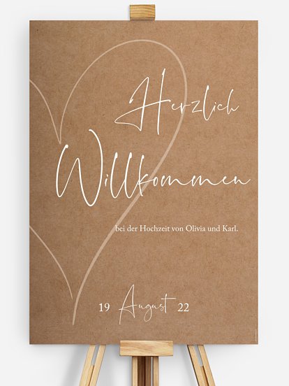 Willkommensschild Romantic Heart