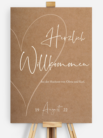 Willkommensschild Romantic Heart