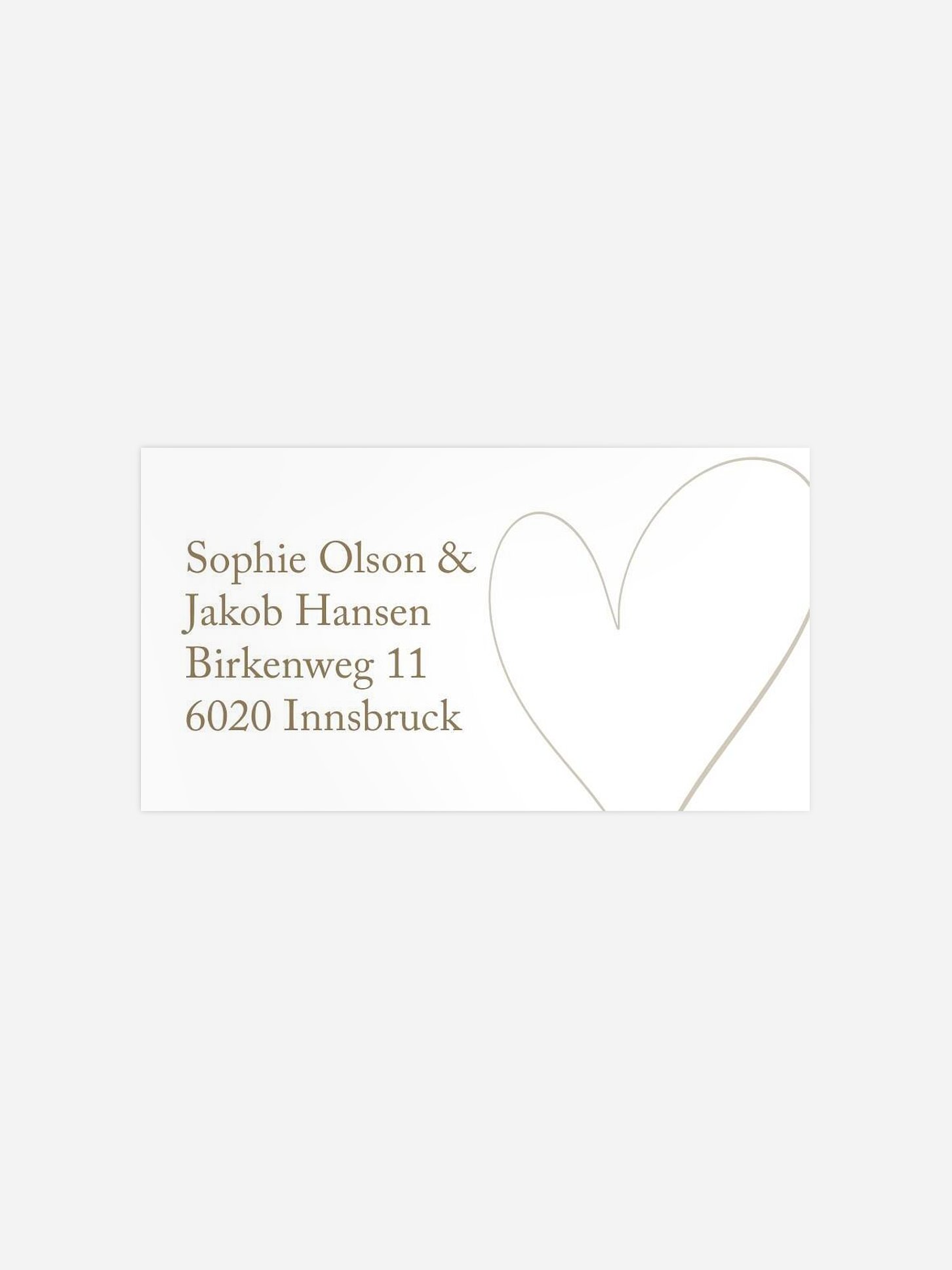 Empfängeraufkleber Hochzeit Romantic Heart