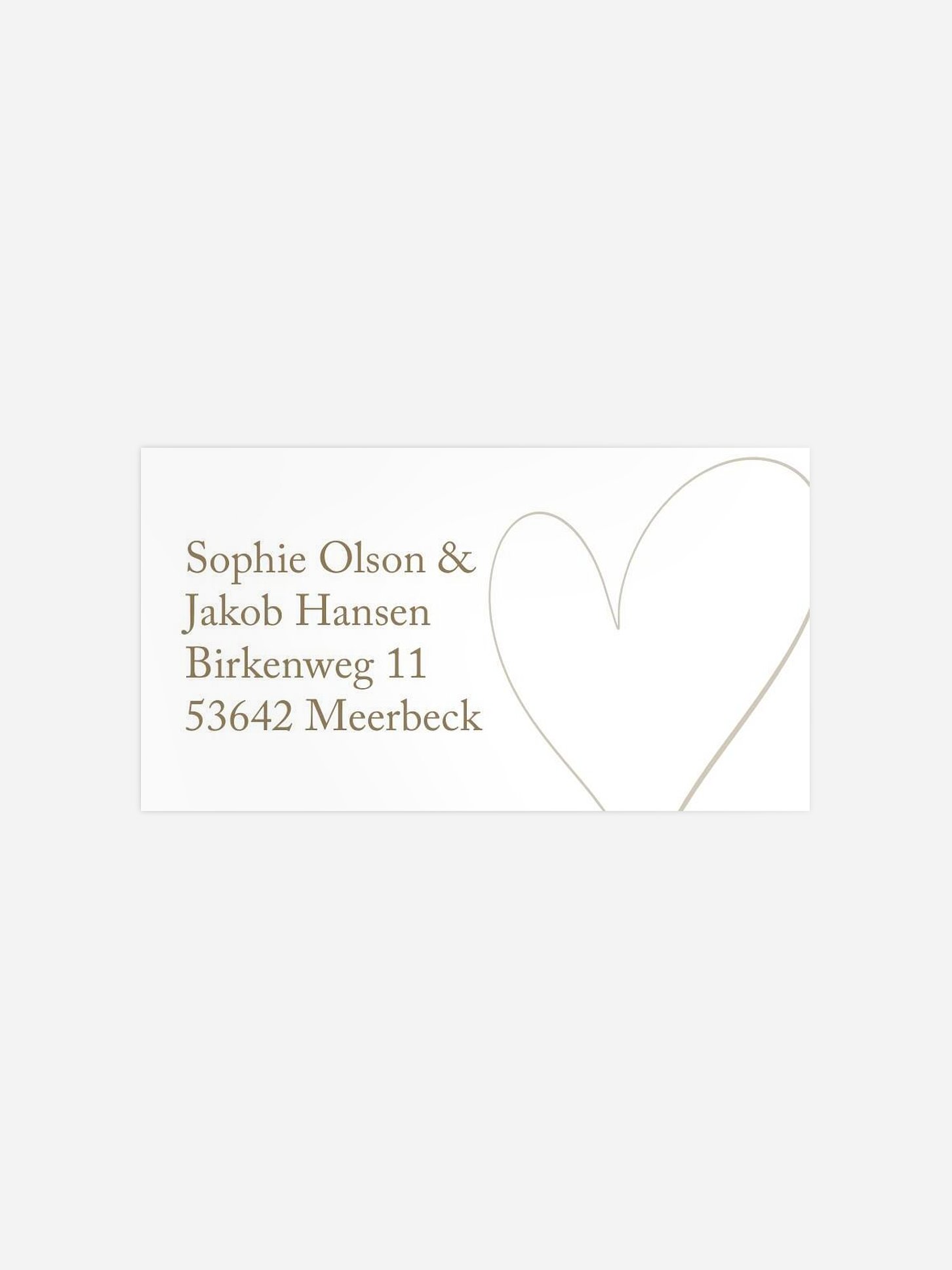 Empfängeraufkleber Hochzeit Romantic Heart