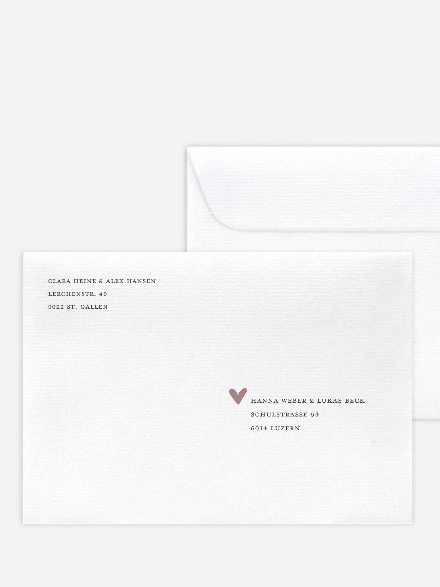 Bedruckter Briefumschlag Hochzeit Young Love
