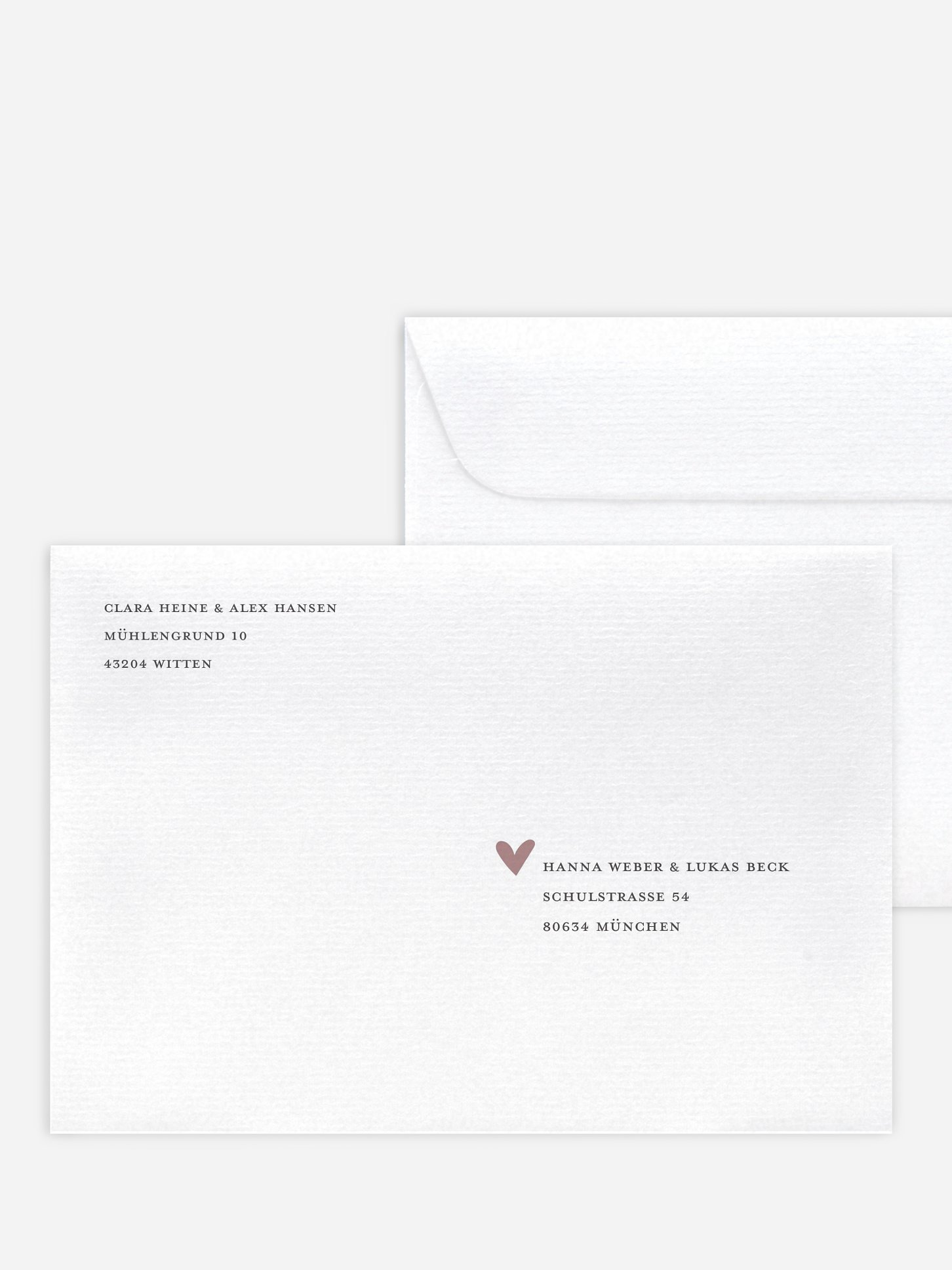 Bedruckter Briefumschlag Hochzeit Young Love