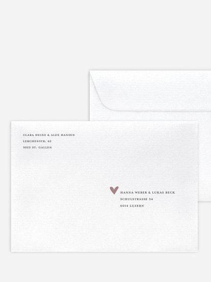 Bedruckter Briefumschlag Hochzeit Young Love