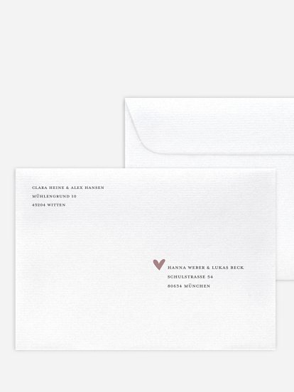 Bedruckter Briefumschlag Hochzeit Young Love