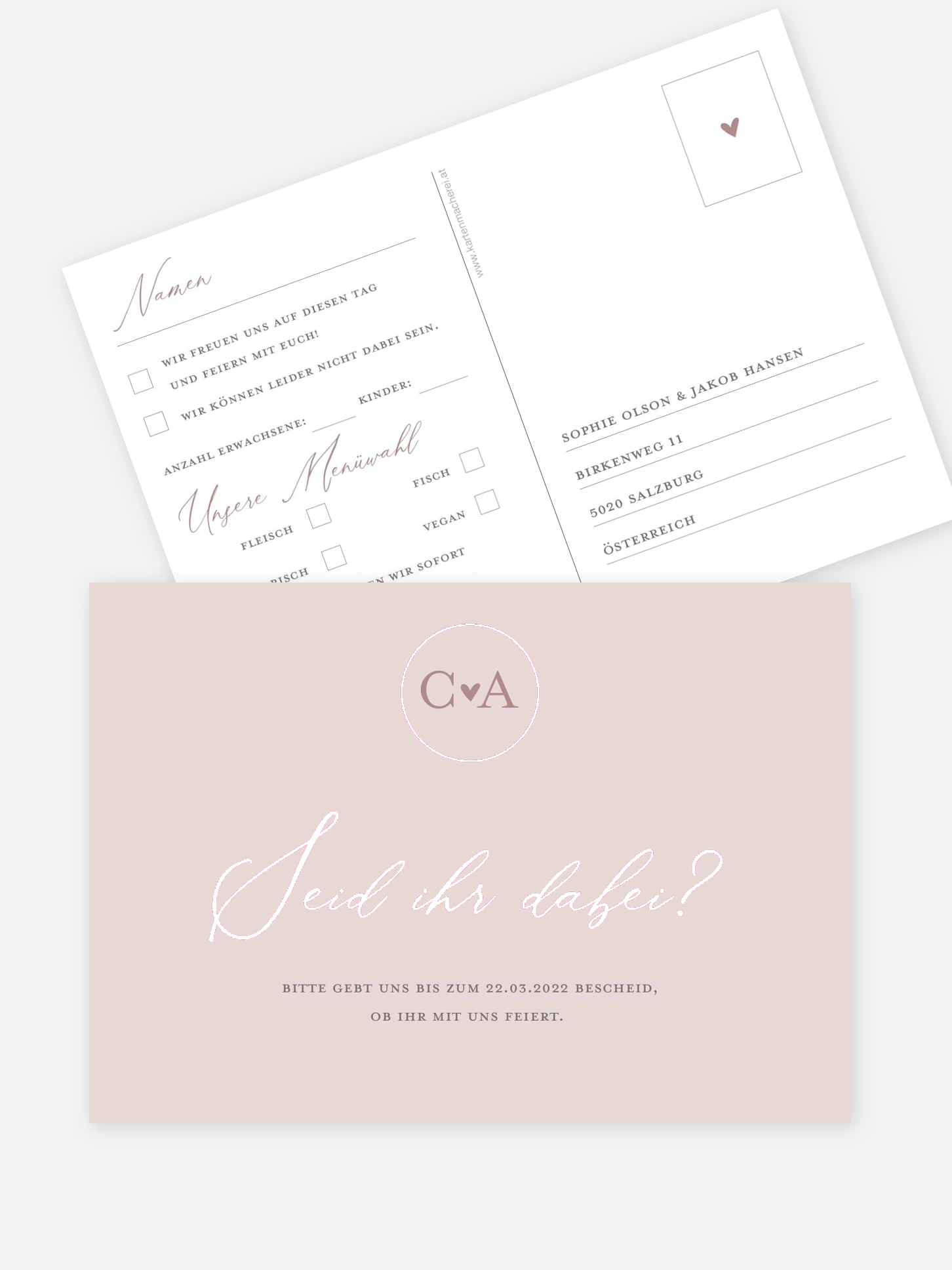 Antwortkarte Hochzeit Young Love