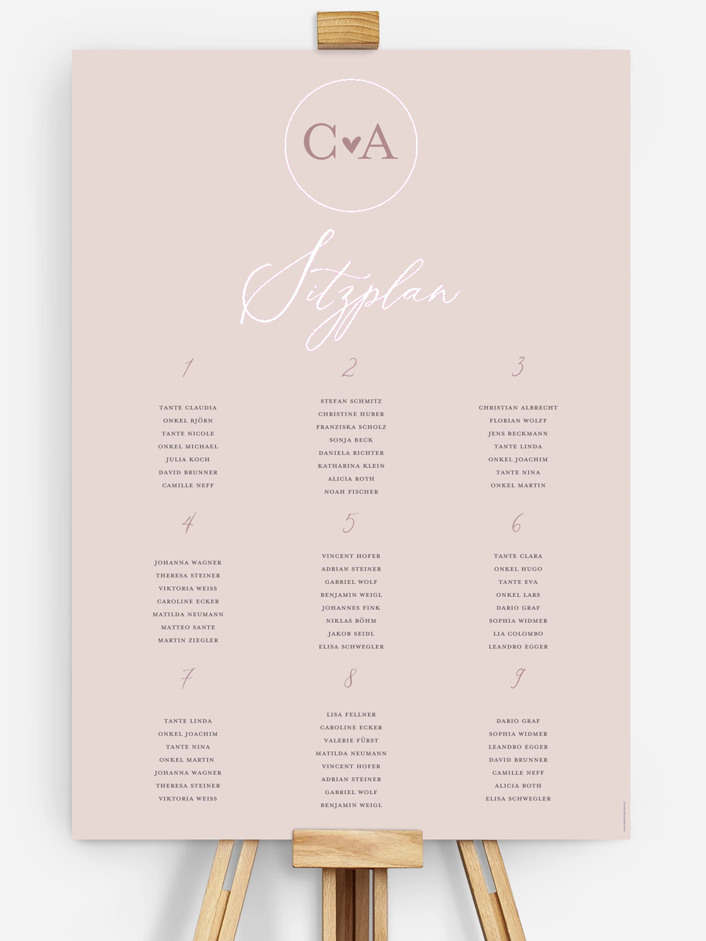 Sitzplan Plakat Young Love