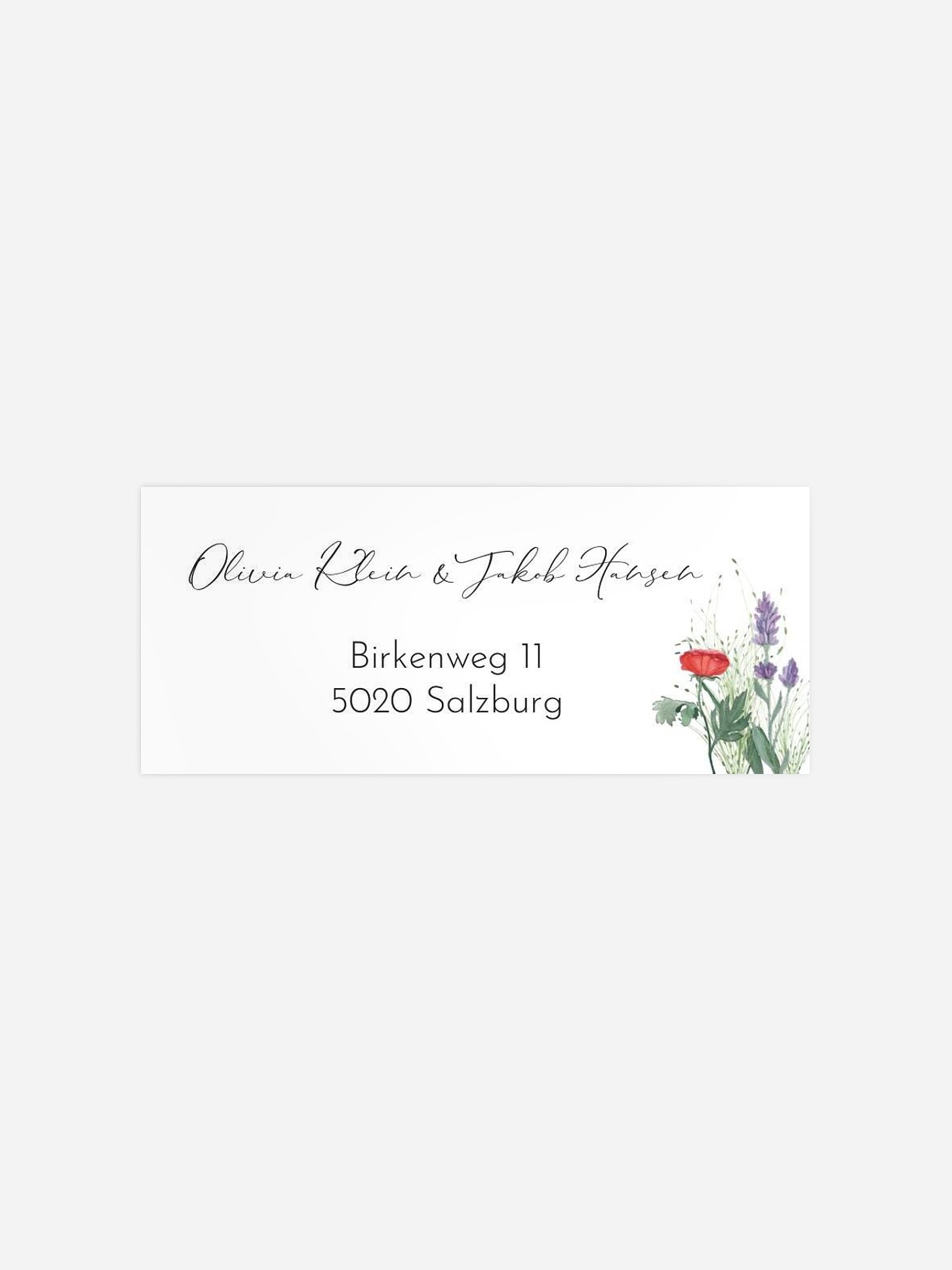 Absenderaufkleber Hochzeit Wildflowers