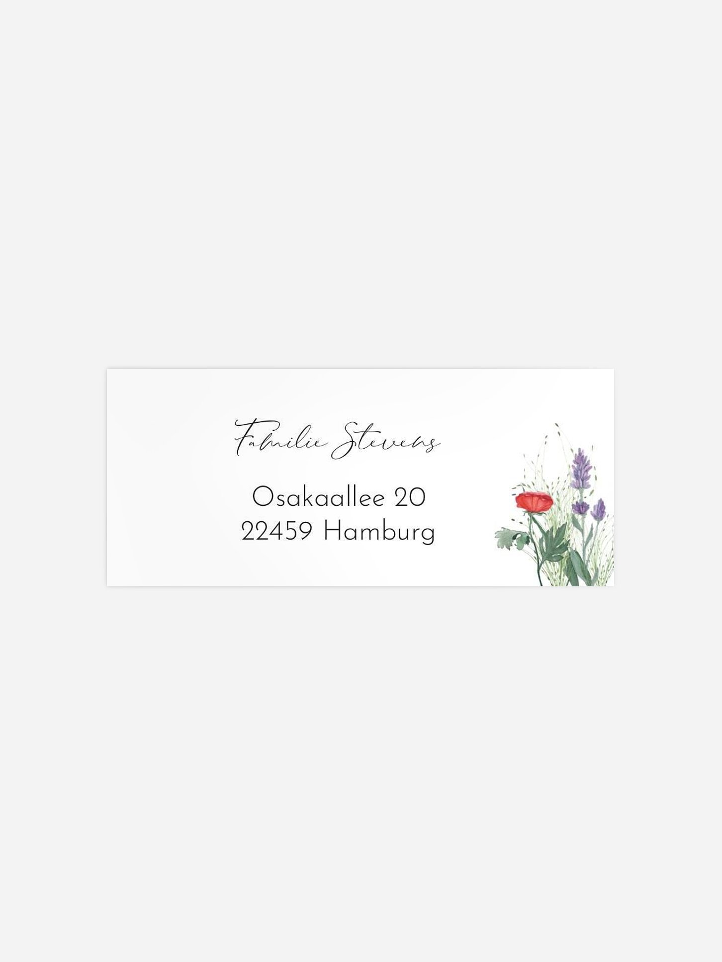 Absenderaufkleber Taufe Wildflowers